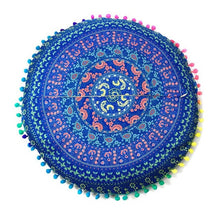 Indian Mandala Floor Pillows Round Bohemian decorative pillows velvet covers