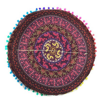 Indian Mandala Floor Pillows Round Bohemian decorative pillows velvet covers