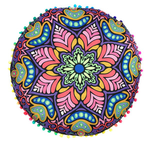 Indian Mandala Floor Pillows Round Bohemian printed Pillows Cover Case serviette de plage