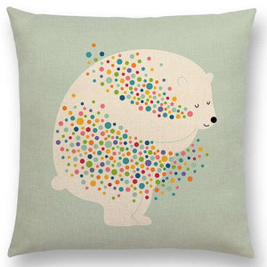 Hot Sale Cute Cartoon Fun Animals Deer Wolf Zebra Bear Panda Sheep Pug Chameleon Sheep Colourful Love Cushion Sofa Throw Pillow