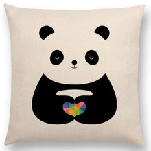 Hot Sale Cute Cartoon Fun Animals Deer Wolf Zebra Bear Panda Sheep Pug Chameleon Sheep Colourful Love Cushion Sofa Throw Pillow