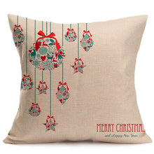 Merry Christmas Linen Pillow Cases Sofa Cushion Cover Home Decoration