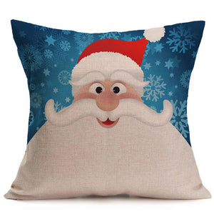 Merry Christmas Linen Pillow Cases Sofa Cushion Cover Home Decoration