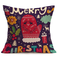 Merry Christmas Linen Pillow Cases Sofa Cushion Cover Home Decoration