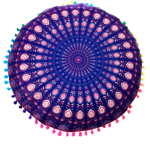 Indian Mandala Floor Pillows Round Bohemian Cushion Cushions Pillows Cover Case