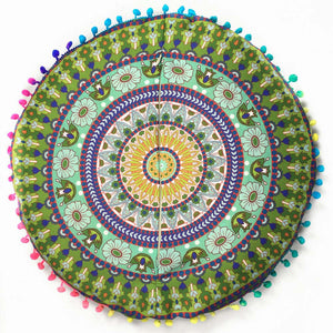 Indian Mandala Floor Pillows Round Bohemian Cushion Cushions Pillows Cover Case