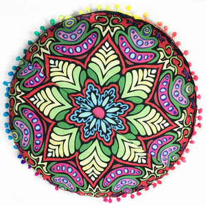 Indian Mandala Floor Pillows Round Bohemian Cushion Cushions Pillows Cover Case