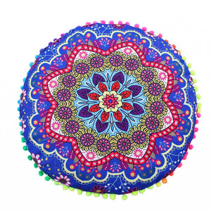 Indian Mandala Floor Pillows Round Bohemian Cushion Pillows Cover Case Cushions