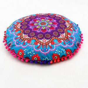 Indian Mandala Floor Pillows Round Bohemian Cushion Pillows Cover Case Cushions