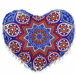 Indian Mandala Pillows Heart Bohemian Home Cushion Pillows Cover Case Cushions