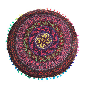 Indian Mandala Floor Pillows Round Bohemian Cushion Cushions Pillows Cover Case