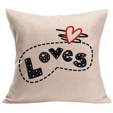 LOVE Letter Square Pillow Cover Cushion Case Pillowcase Zipper Closure