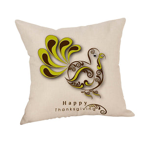 Happy Thanksgiving Pillow Cases Linen Sofa Cushion Cover Home Decor