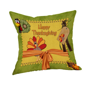 Happy Thanksgiving Pillow Cases Linen Sofa Cushion Cover Home Decor