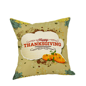 Happy Thanksgiving Pillow Cases  Linen Sofa Cushion Cover Home Decor