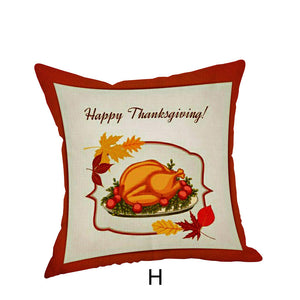 Happy Thanksgiving Pillow Cases  Linen Sofa Cushion Cover Home Decor