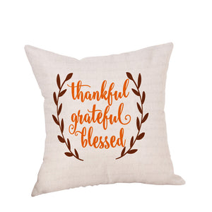 Happy Thanksgiving Pillow Cases  Linen Sofa Cushion Cover Home Decor