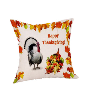 Happy Thanksgiving Pillow Cases  Linen Sofa Cushion Cover Home Decor