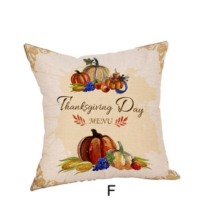 Happy Thanksgiving Pillow Cases  Linen Sofa Cushion Cover Home Decor