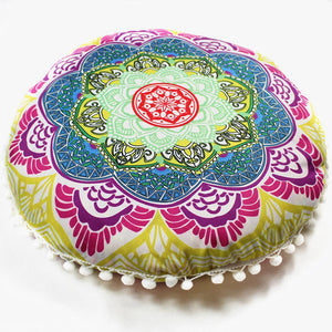 Indian Mandala Pillows Round Bohemian Home Cushion Pillows Cover Case Cushions