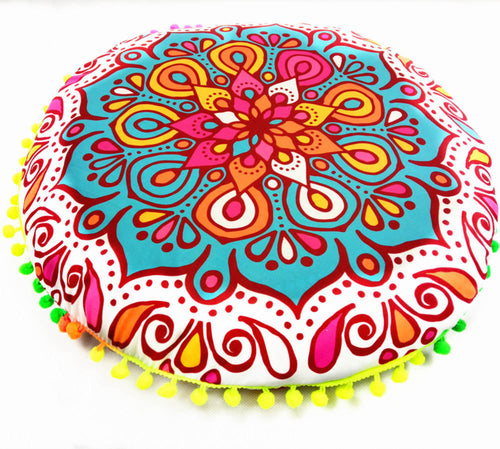 Indian Mandala Floor Pillows Round Bohemian Cushion Cushions Pillows Cover Case