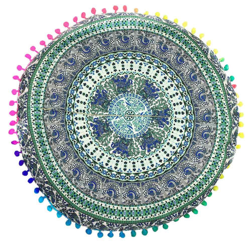 Indian Mandala Floor Pillows Round Bohemian Cushion Cushions Pillows Cover Case