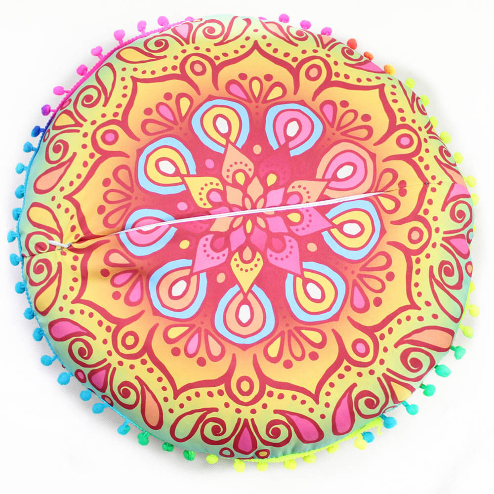 Indian Mandala Floor Pillows Round Bohemian Cushion Pillows Cover Case Cushions