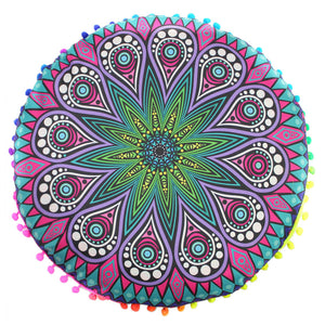 Indian Mandala Floor Pillows Round Bohemian Cushion Pillows Cover Case Cushions