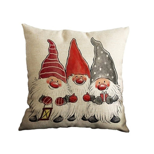 Three Santa Claus Linen Cotton Linen Pillow Car Cushions Cushions