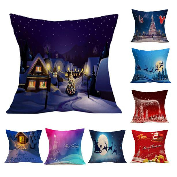 Christmas  Sofa Bed Home Decor Pillow Case Cushion Cover