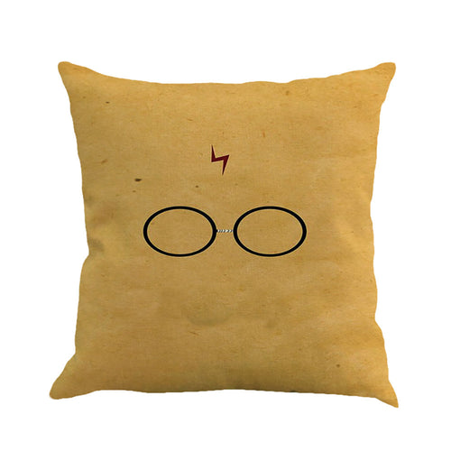 Simple Glasses Decorative Cushion Cover Cotton Linen