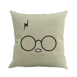 Simple Glasses Decorative Cushion Cover Cotton Linen