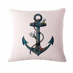 Anchor Square Linen Throw Pillow Case Cushion Cover Home Decor