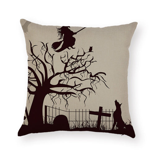 Happy Halloween Pillow Cases  Linen Sofa Cushion Cover Home Decor