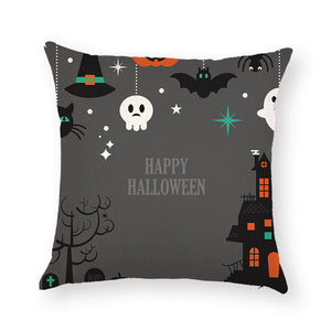 Happy Halloween Pillow Cases  Linen Sofa Cushion Cover Home Decor