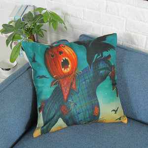 Halloween Print Pillowcase Linen Cotton Sofa Cushion Cover Home Decor