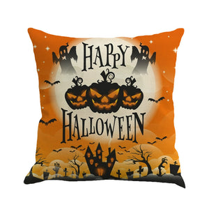 Happy Halloween Pillow Cases Linen Sofa Cushion Cover Home Decor