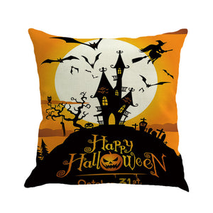 Happy Halloween Pillow Cases Linen Sofa Cushion Cover Home Decor