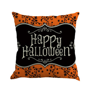 Happy Halloween Pillow Cases Linen Sofa Cushion Cover Home Decor