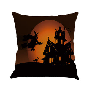 Happy Halloween Pillow Cases Linen Sofa Cushion Cover Home Decor