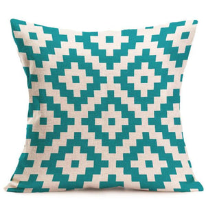 Geometry Print Square Pillow Cover Cushion Case  Pillowcase Zipper Closure