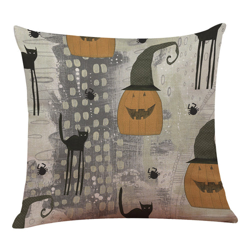 Halloween Pillow Box Linen Sofa Funny Ghost Pad Cushions Home Decoration