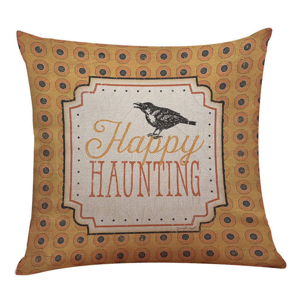 Halloween Pillow Box Linen Sofa Funny Ghost Pad Cushions Home Decoration