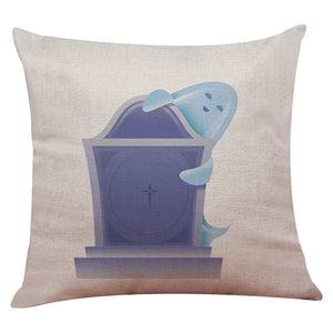 Halloween Pillow Box Linen Sofa Funny Ghost Pad Cushions Home Decoration