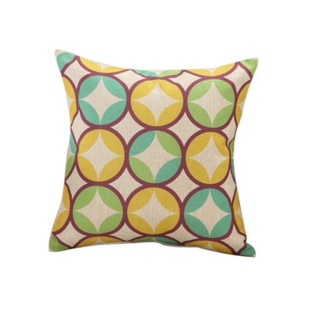 Retro Geometrical Floral Linen Cotton Pillow Cases Cushion Cover Home Decor