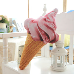 Creative 3D Ice Cream Doll Plush Toy Pillow Cushion Bed Home Decor Gift Cushion