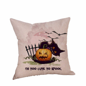 Happy Halloween Pillow Cases  Linen Sofa Cushion Cover Home Decor