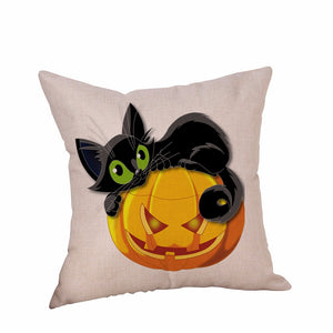 Happy Halloween Pillow Cases  Linen Sofa Cushion Cover Home Decor