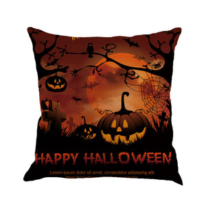 Happy Halloween Pillow Cases Linen Sofa Cushion Cover Home Decor