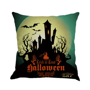 Happy Halloween Pillow Cases Linen Sofa Cushion Cover Home Decor